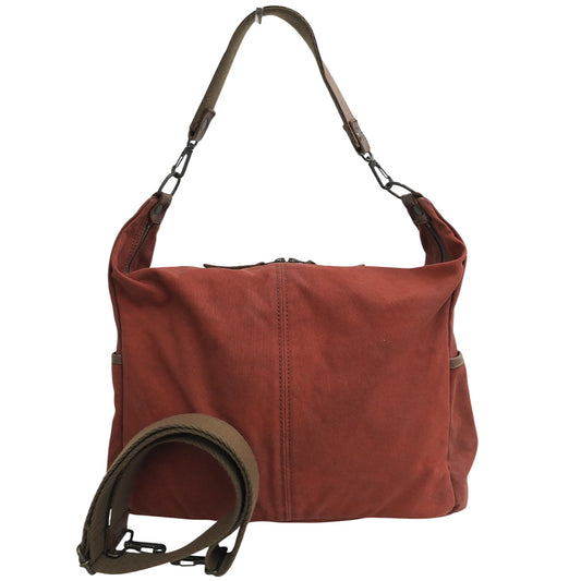 Kaguyama Kaban Canvas 2-Way Shoulder Bag Red Rust-Dyed Men's Shoulder Bag
