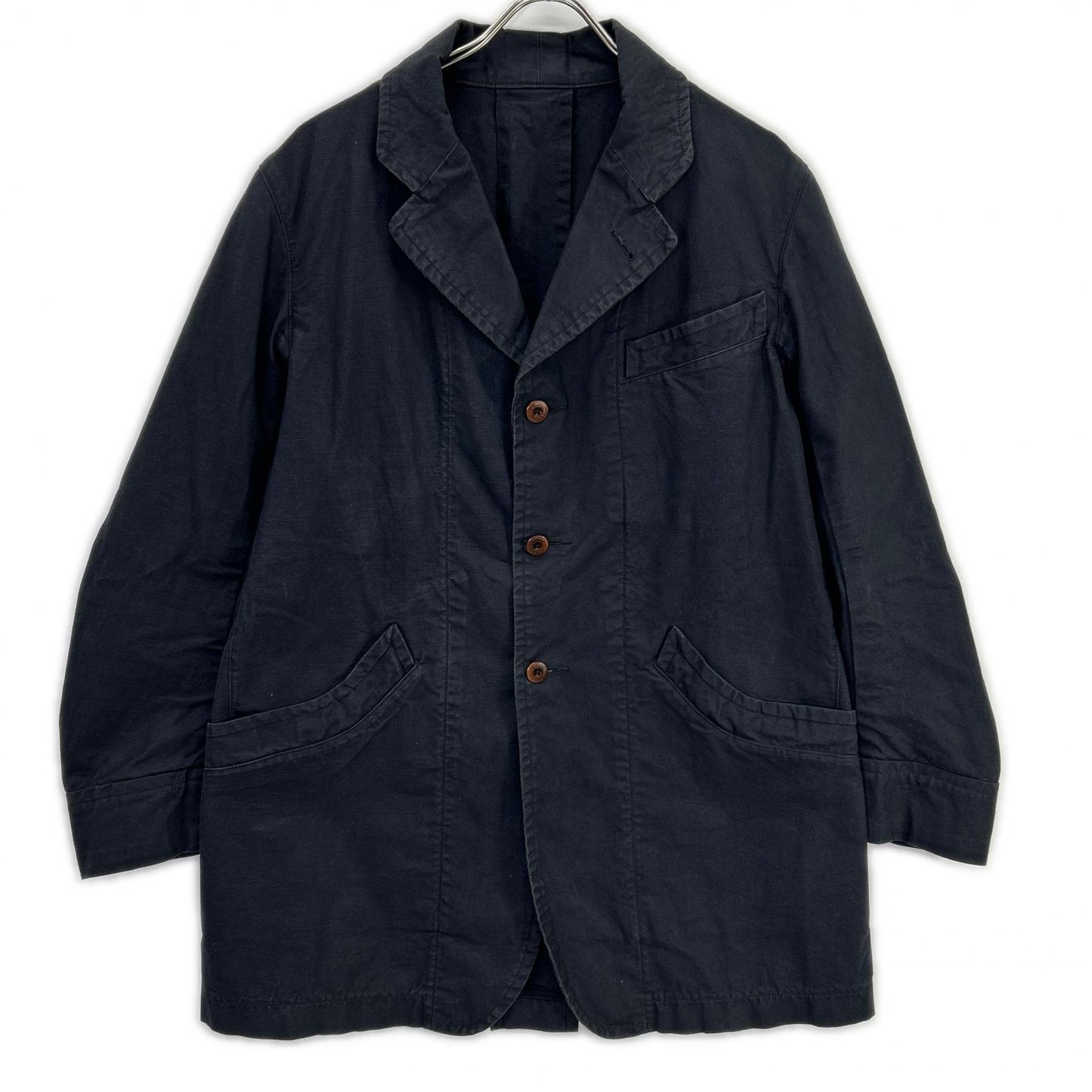 ATELIER GARDENIA Navy Cotton Work Coat