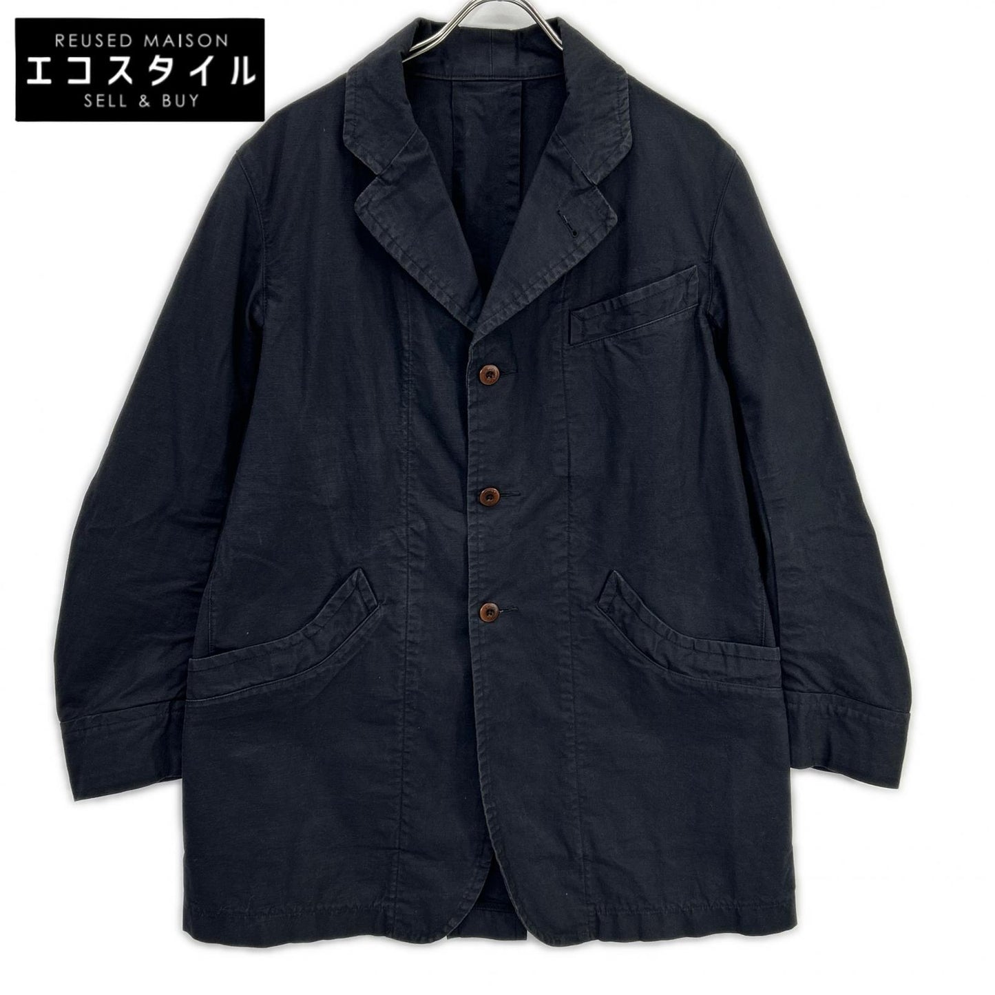 ATELIER GARDENIA Navy Cotton Work Coat