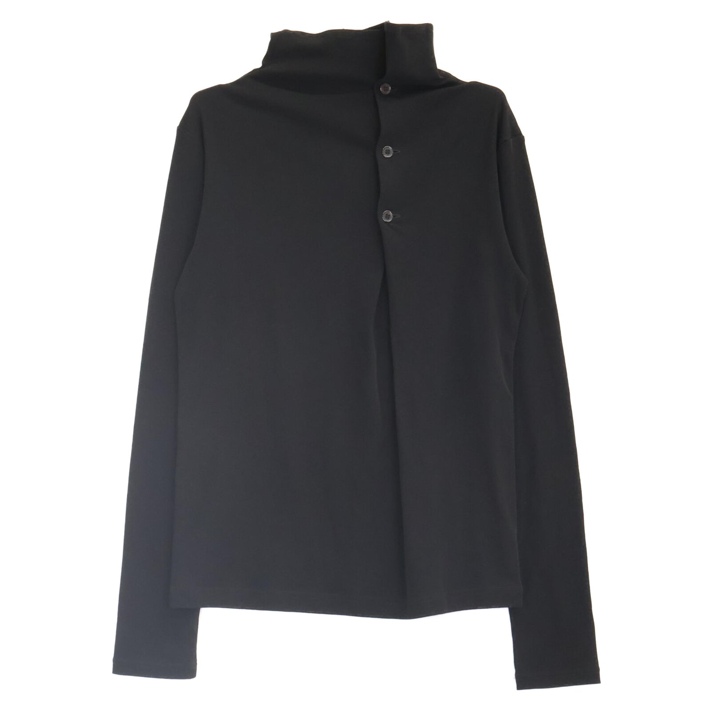 Y's ワイズ 25AW YM-T08-672 ブラック HARD-TWIST BACK BUTTON OFF-NECK T トップス