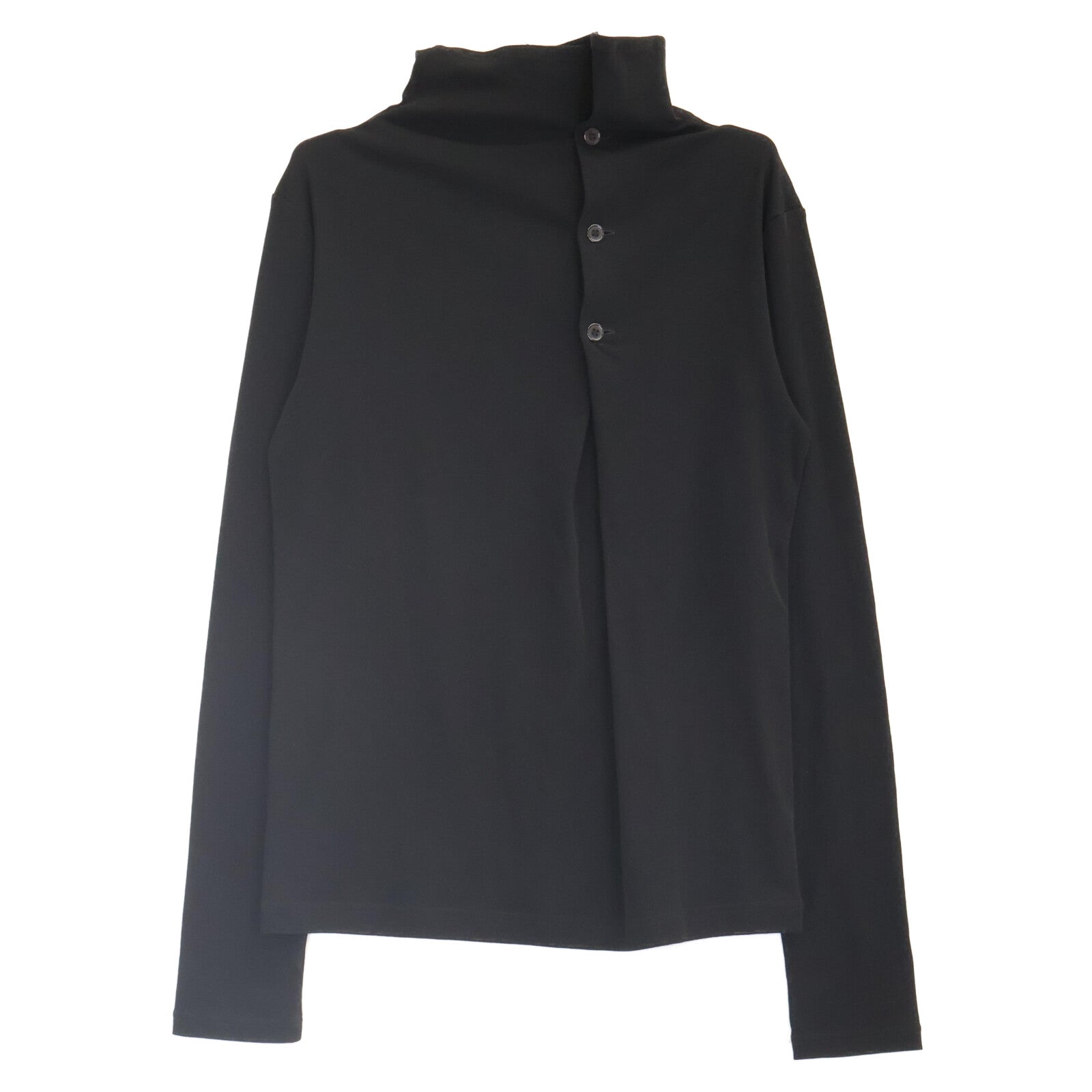 Y's ワイズ 25AW YM-T08-672 ブラック HARD-TWIST BACK BUTTON OFF-NECK T トップス