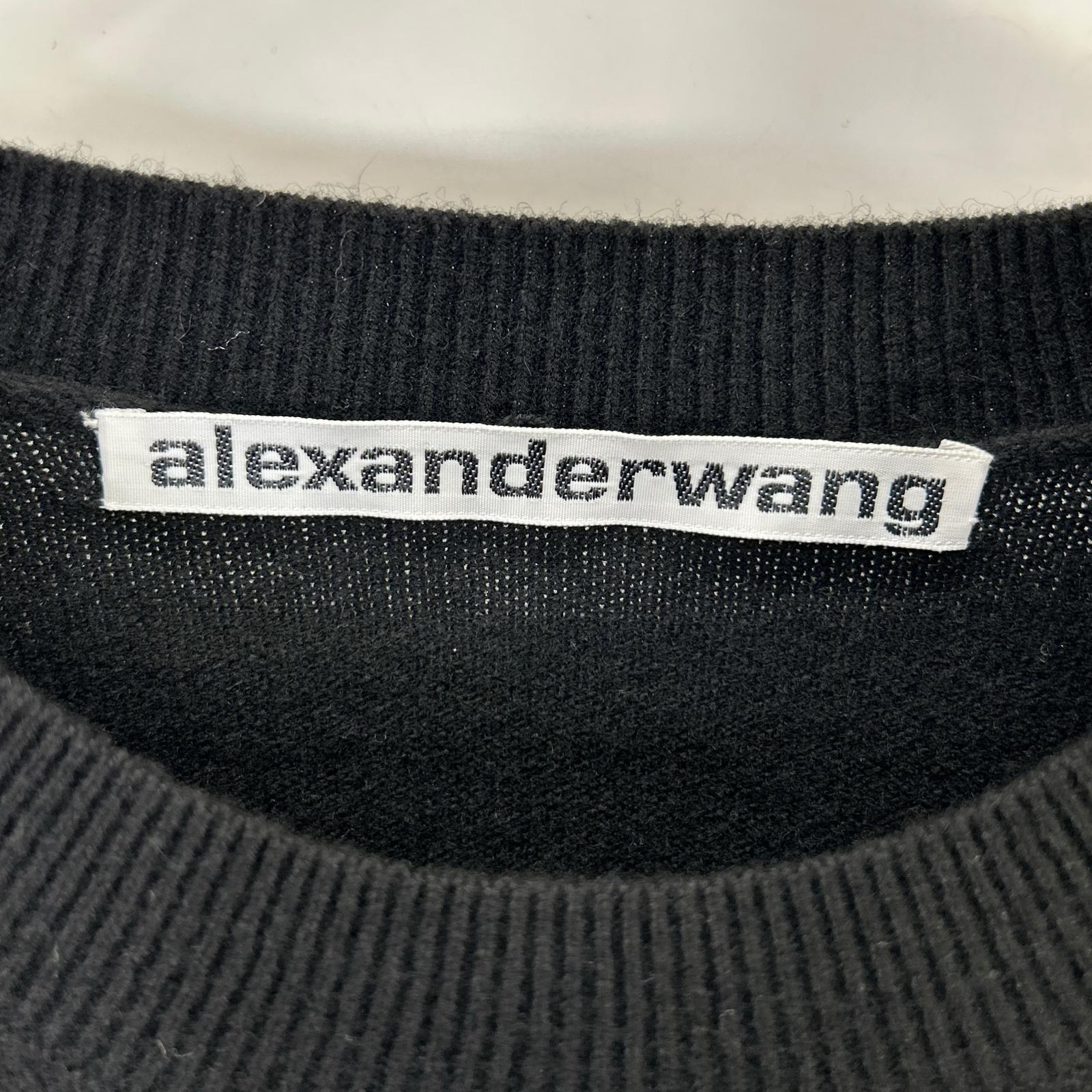 ALEXANDER WANG アレキサンダーワン ブラック レイヤードスリーブ ニット トップス