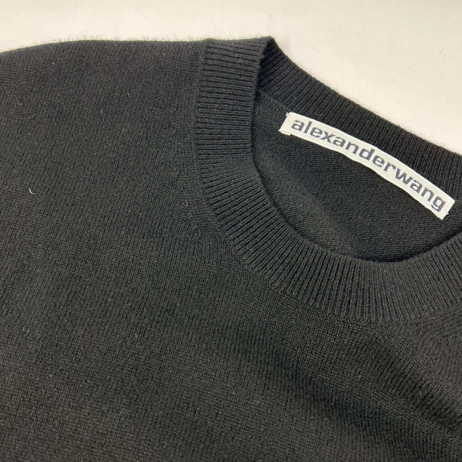 ALEXANDER WANG アレキサンダーワン ブラック レイヤードスリーブ ニット トップス
