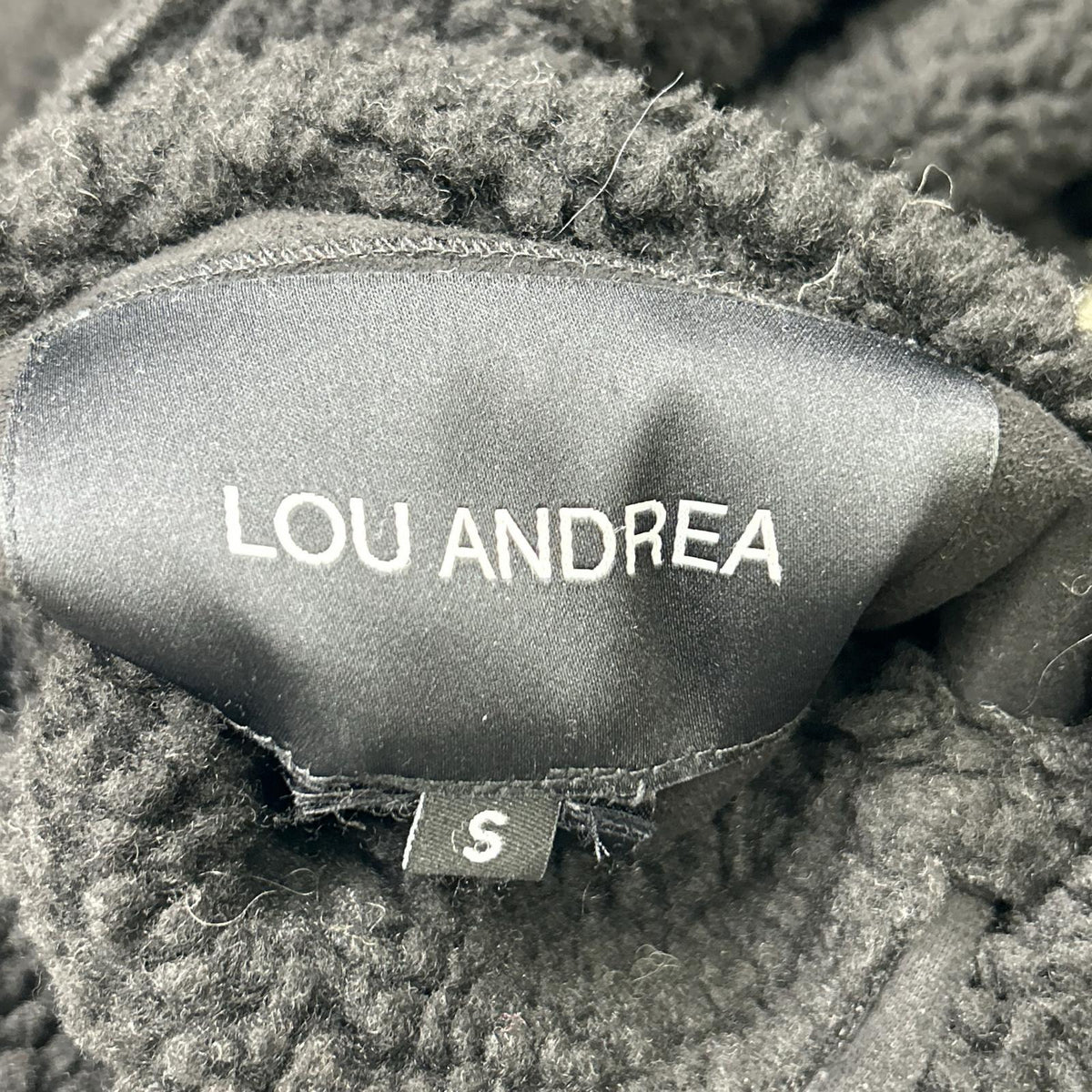 Lou Andrea ルーアンドレア ブラック GZ74 リバーシブル ムートンフェイクフードコート コート