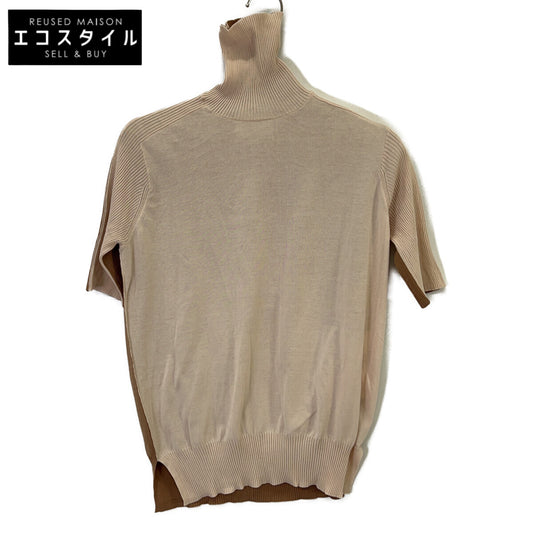 BEIGE Beige Rose Pink x Brown JULIE Short Sleeve Knit Top 4 Ladies