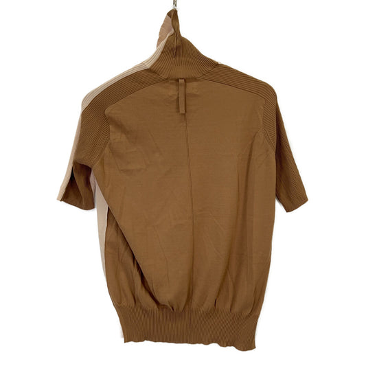 BEIGE Beige Rose Pink x Brown JULIE Short Sleeve Knit Top 4 Ladies