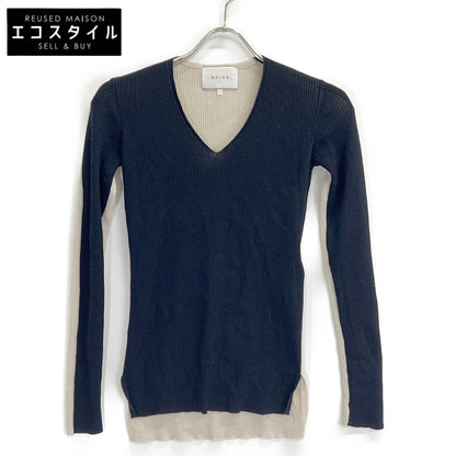 BEIGE ベイジ ベージュ×ブラック LA MONNAIE Vネックニット トップス