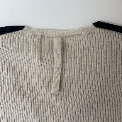 BEIGE ベイジ ベージュ×ブラック LA MONNAIE Vネックニット トップス