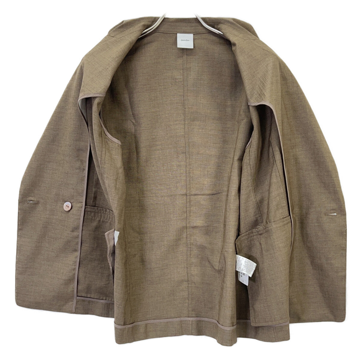 Spick&Span スピック＆スパン 25SS ﾌﾞﾗｳﾝ 金ﾎﾞﾀﾝ ﾀﾞﾌﾞﾙ ﾄﾞﾗｲｸﾛｽﾊｰﾌ