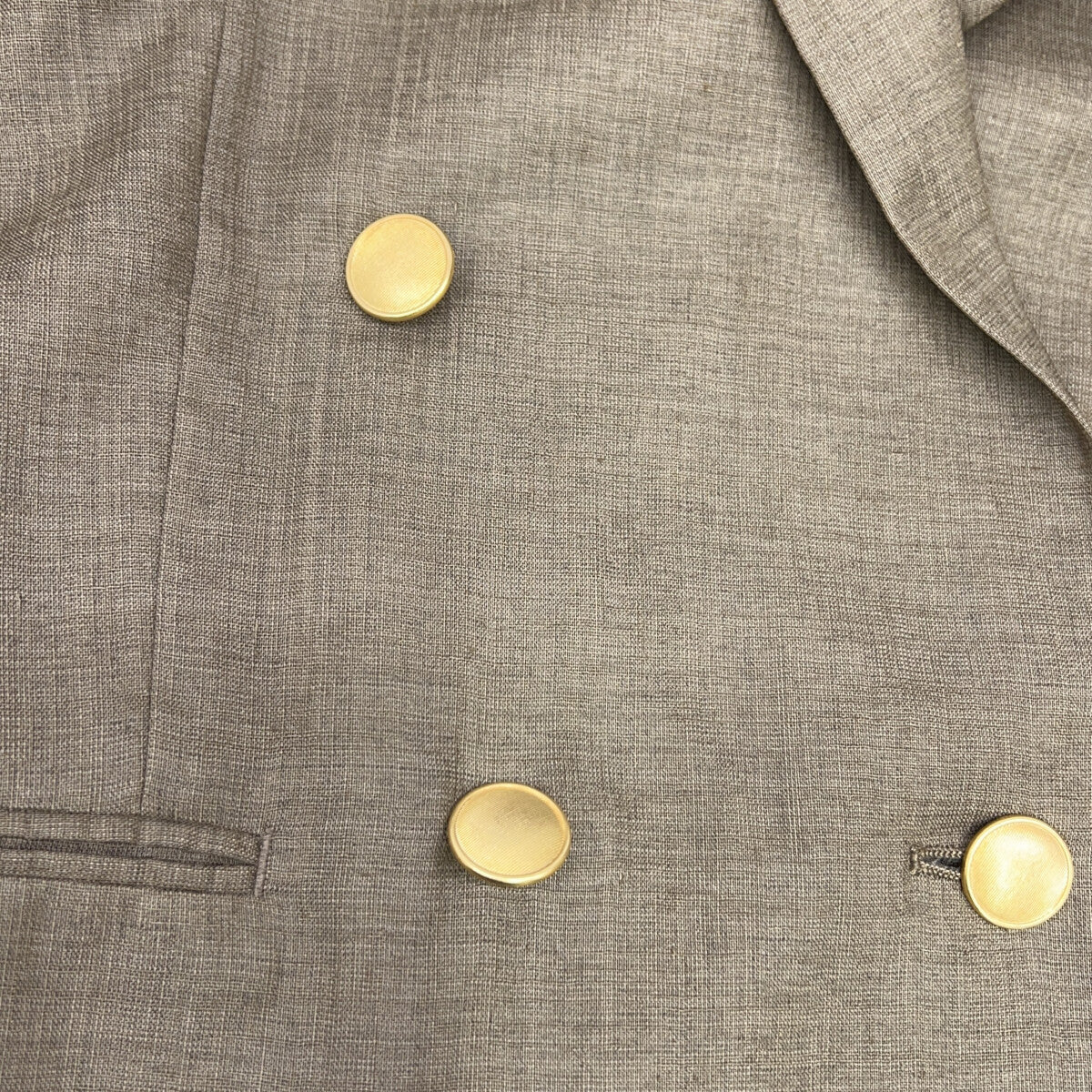 Spick&Span スピック＆スパン 25SS ﾌﾞﾗｳﾝ 金ﾎﾞﾀﾝ ﾀﾞﾌﾞﾙ ﾄﾞﾗｲｸﾛｽﾊｰﾌ