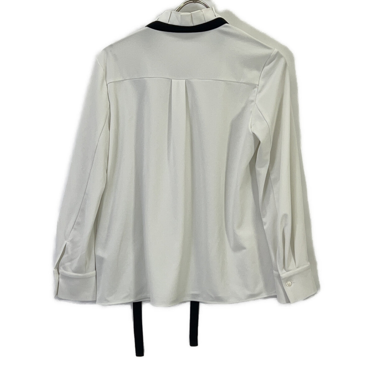 ICB White Washable Marabou Georgette Design Cut-and-Sew Top S Ladies