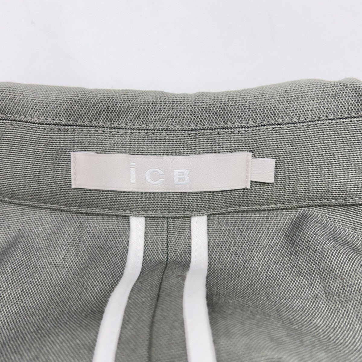 ICB アイシービー モスグレー 接触冷感・UVケア・撥水・洗える LooseWeave ダブルブレストジャケット パンツ セット ジャケット