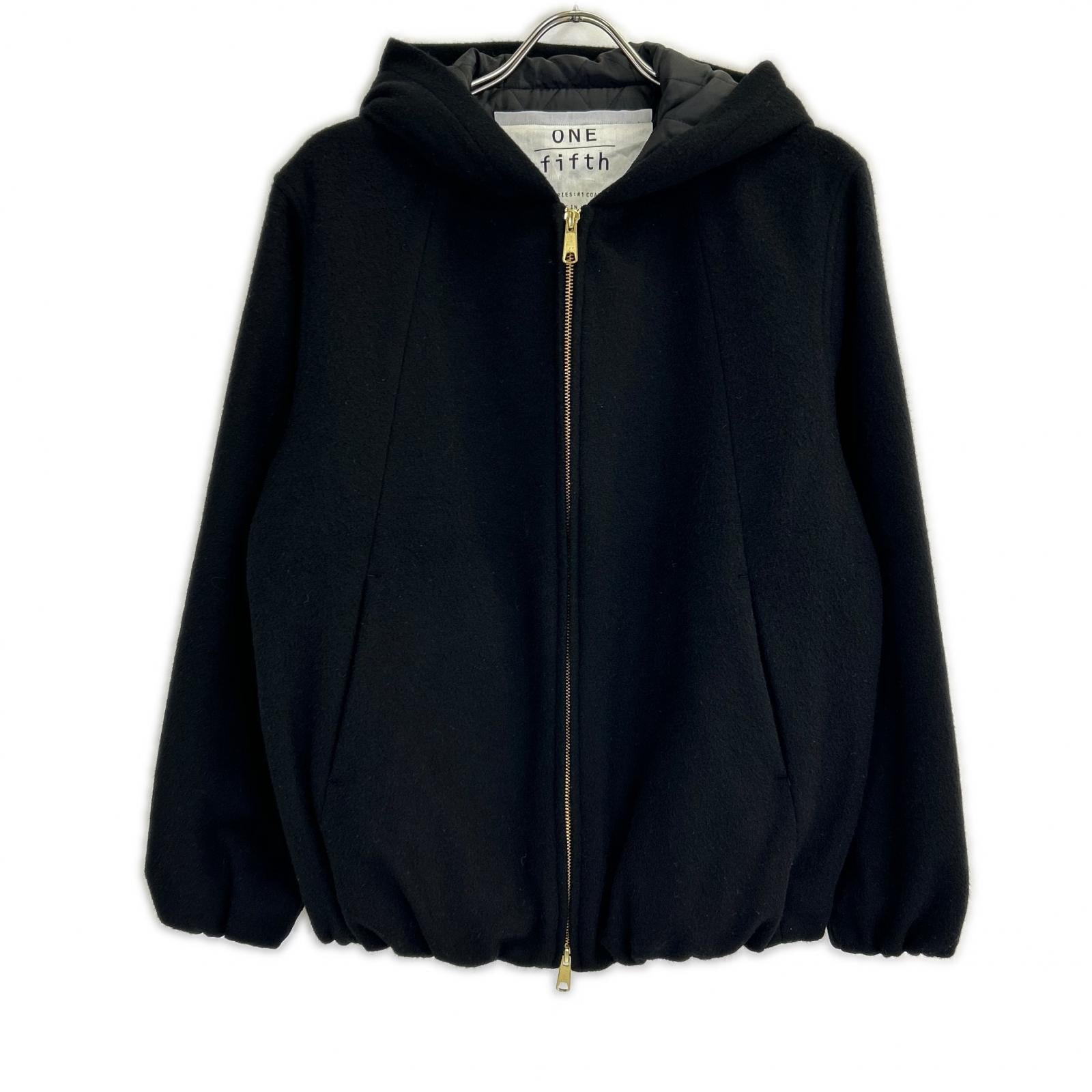 ONE FIFTH Black Melton Wool Insulated Parka Jacket 1 Women's