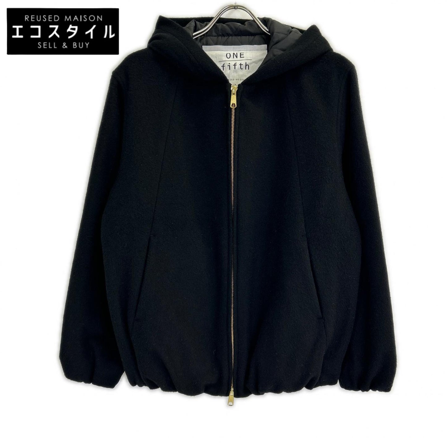 ONE FIFTH Black Melton Wool Insulated Parka Jacket 1 Women's