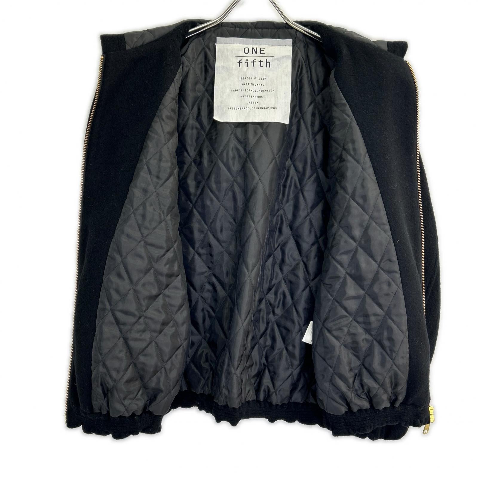 ONE FIFTH Black Melton Wool Insulated Parka Jacket 1 Women's