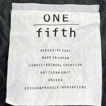 ONE FIFTH One Fifth Black Melton Wool Padded Hoodie Jacket