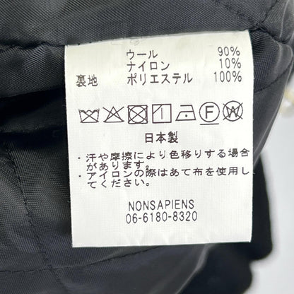 ONE FIFTH One Fifth Black Melton Wool Padded Hoodie Jacket