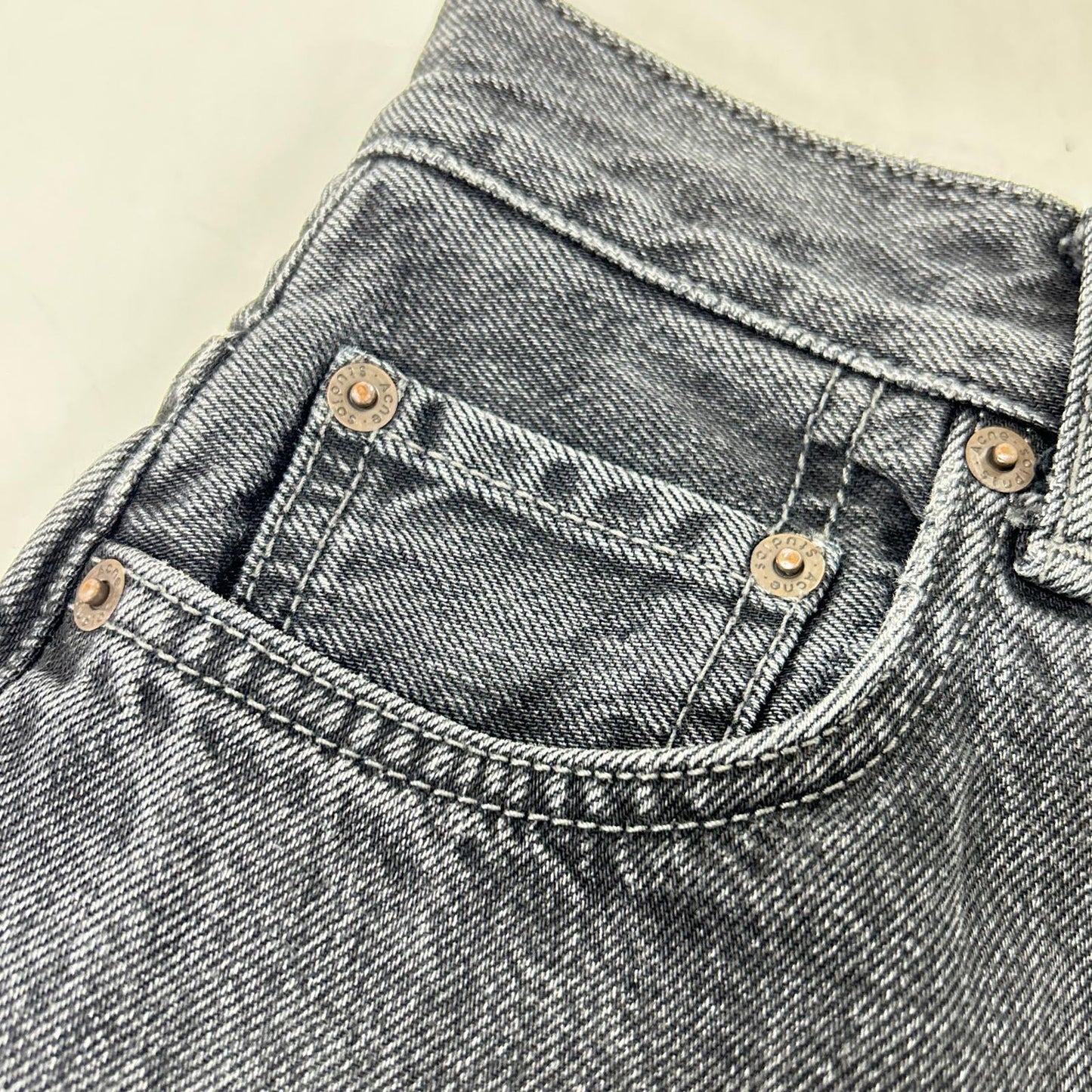 ACNE STUDIOS 朗盛 斯图迪奥 A00463 22年 黑色 宽松牛仔裤 牛仔裤 长裤 165/62A 女士