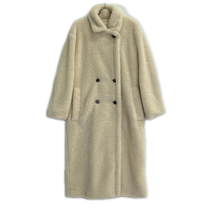 ACYM Acym 035351002 Ivory Teddy Boa Long Coat Coat