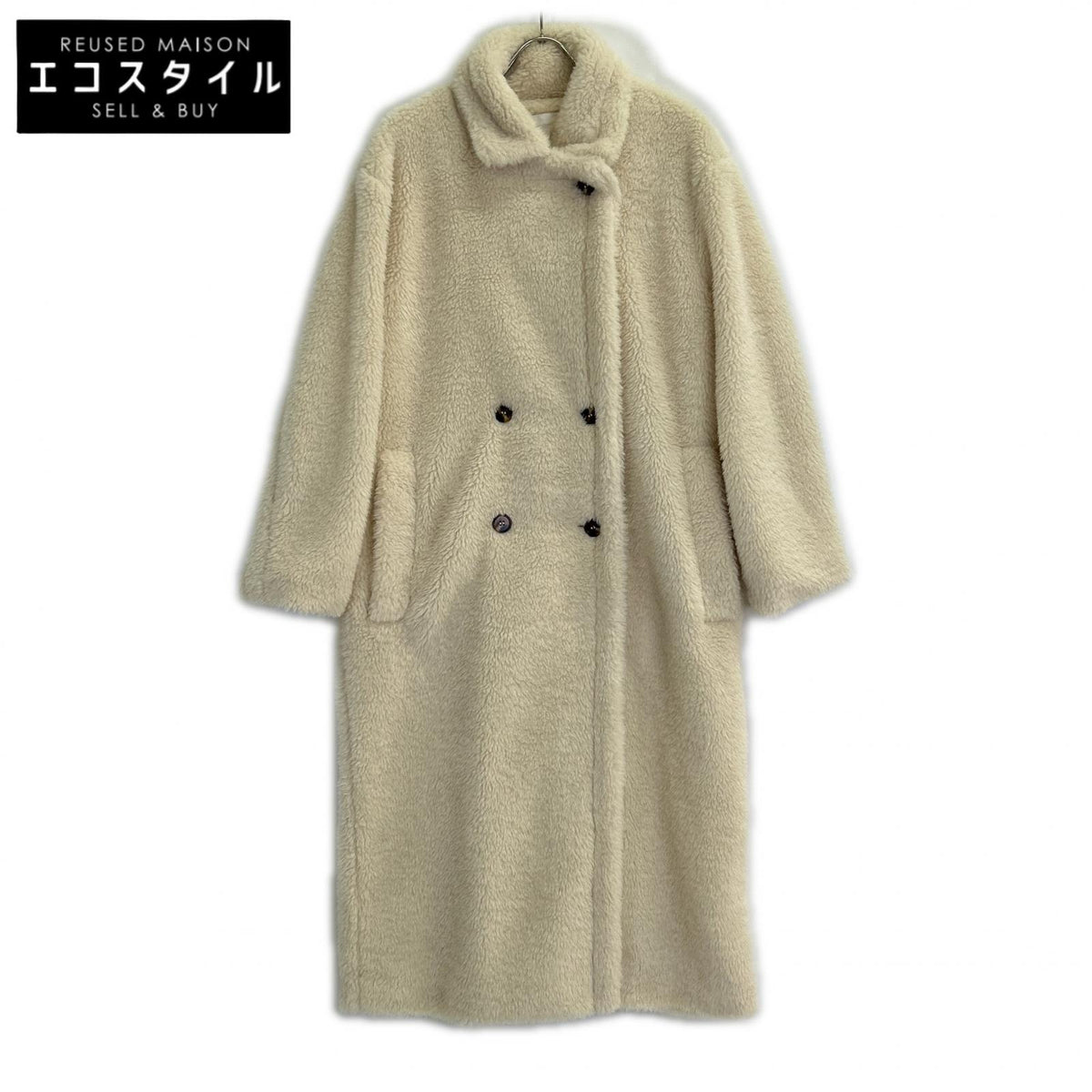 ACYM Acym 035351002 Ivory Teddy Boa Long Coat Coat
