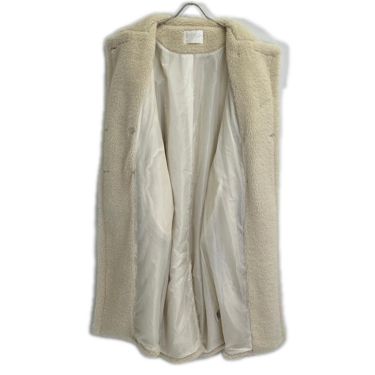ACYM Acym 035351002 Ivory Teddy Boa Long Coat Coat