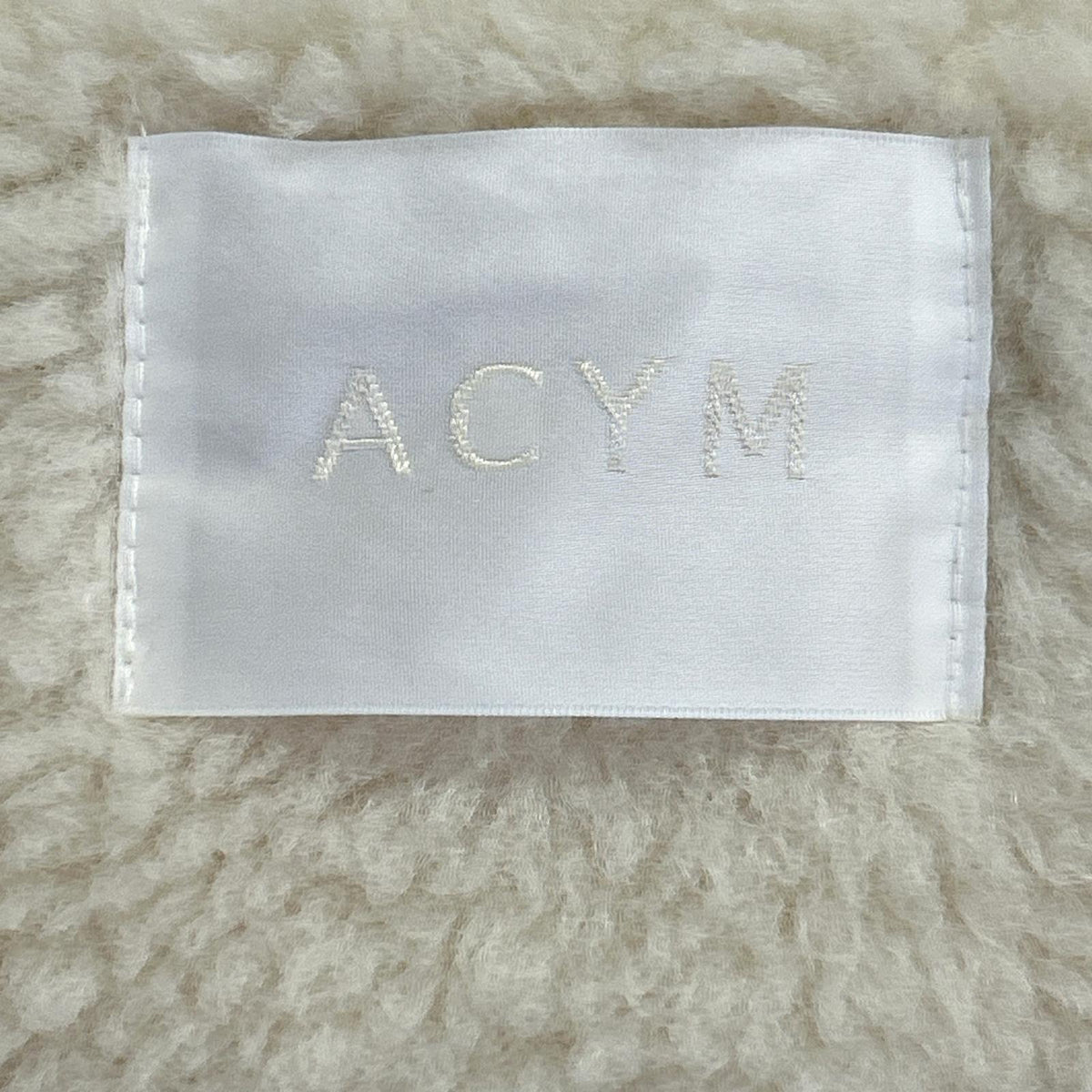 ACYM Acym 035351002 Ivory Teddy Boa Long Coat Coat