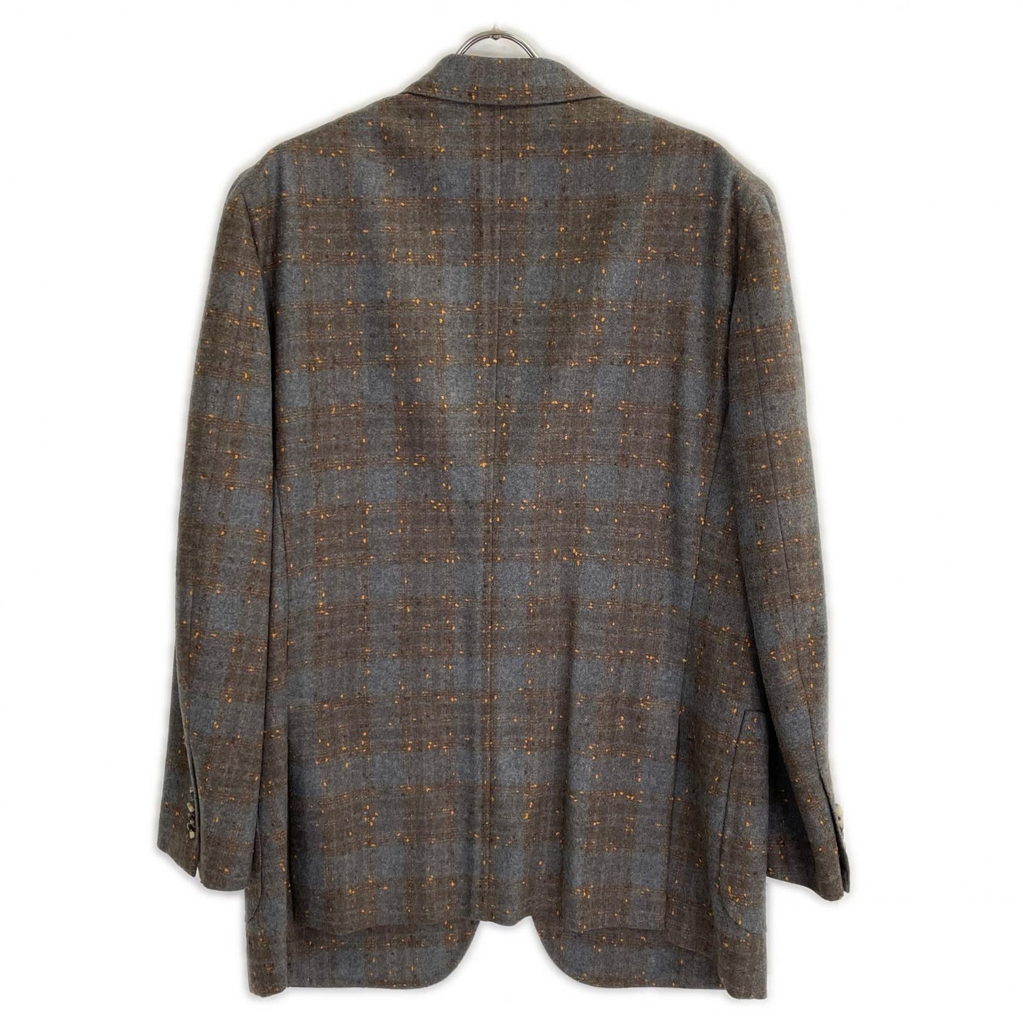 GREY C31GSI/000 CORTINA WOOL 3B Rolled Lapel DOT x CHECK Jacket 54 Men's