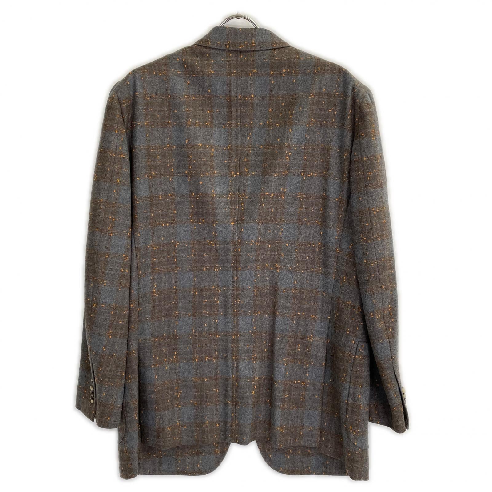 GREY C31GSI/000 CORTINA WOOL 3B Rolled Lapel DOT x CHECK Jacket 54 Men's