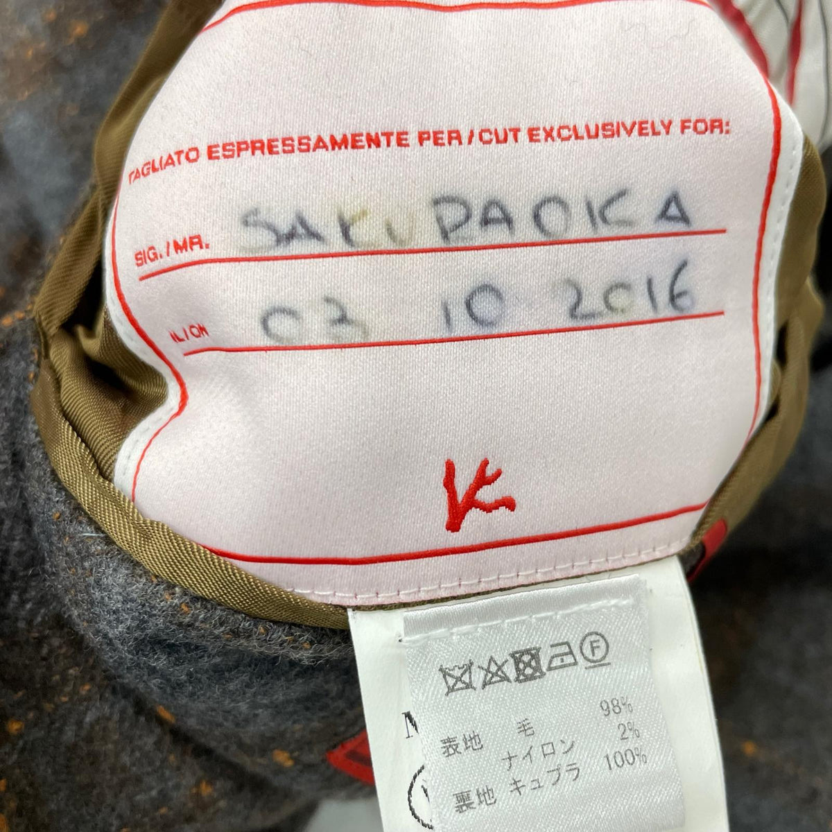 ISAIA イザイア グレー C31GSI/000 CORTINA ウール 3B段返り ドット×チェック ジャケット ジャケット