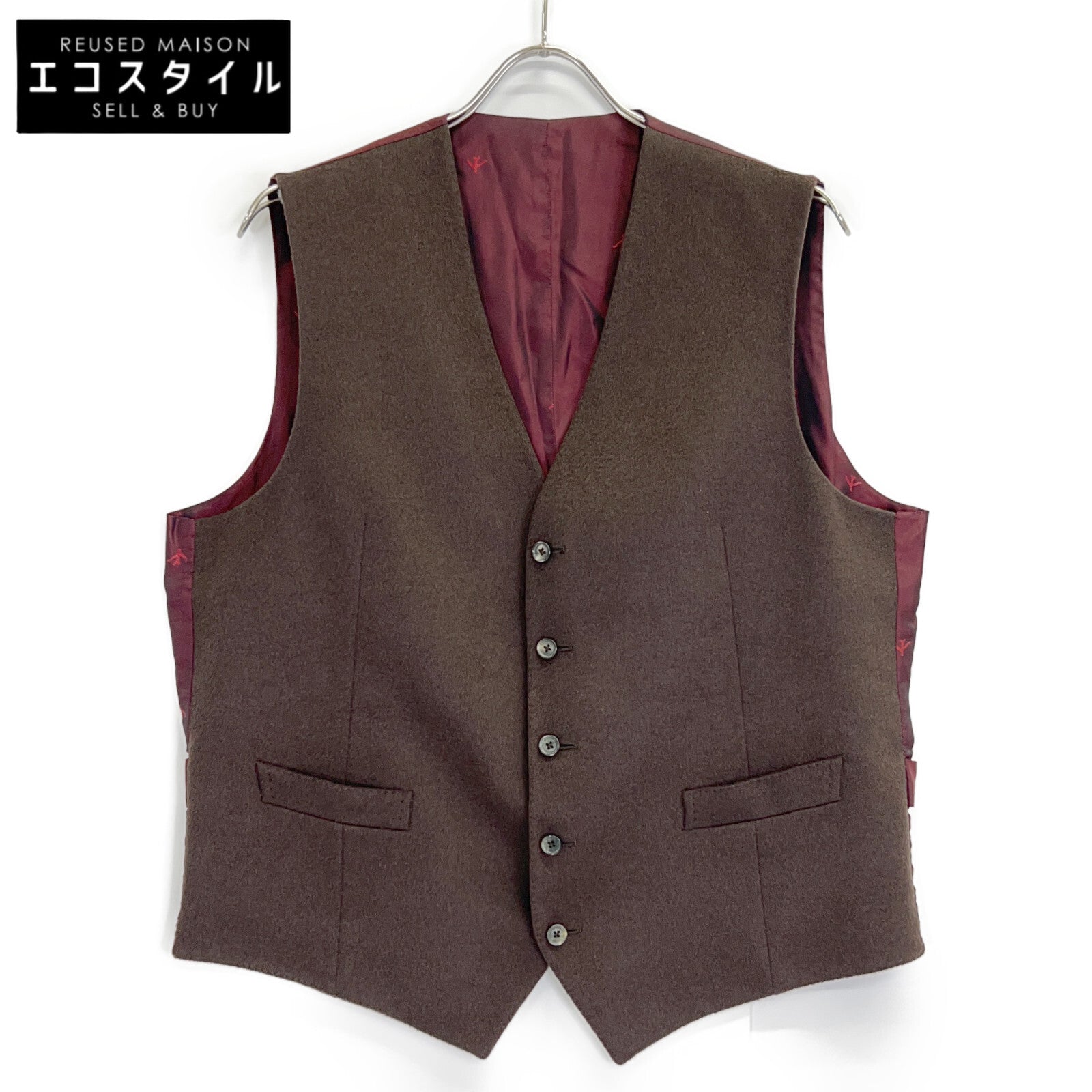 ISAIA 意萨亚 棕色 GT023I/000 100%羊绒 马甲 背心