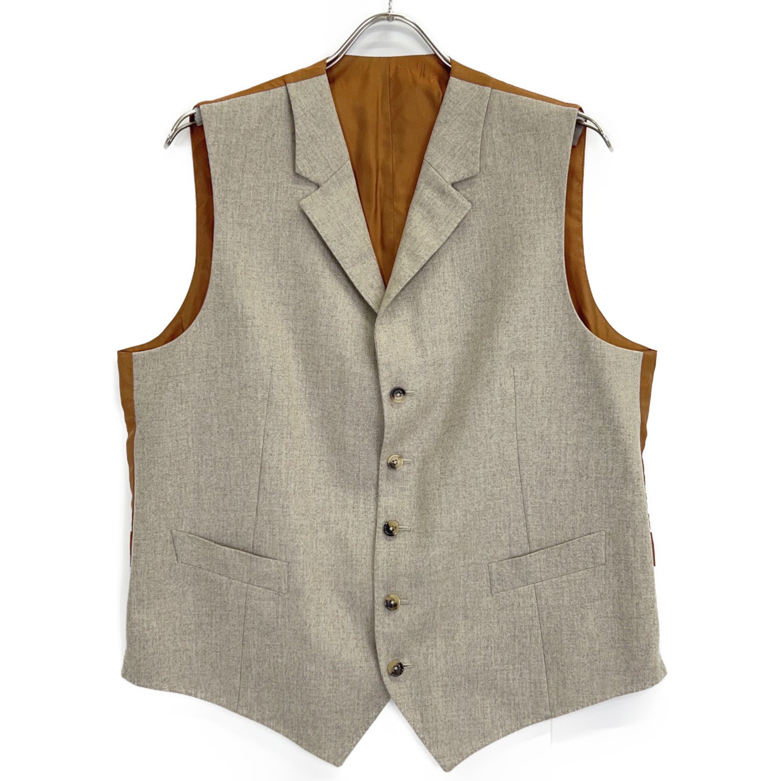 ISAIA イザイア グレー GT021I/000 ウール100 襟付き ベスト ジレー 52 ISAIA イザイア グレー GT021I/000 ウール100 襟付き ベスト ジレー