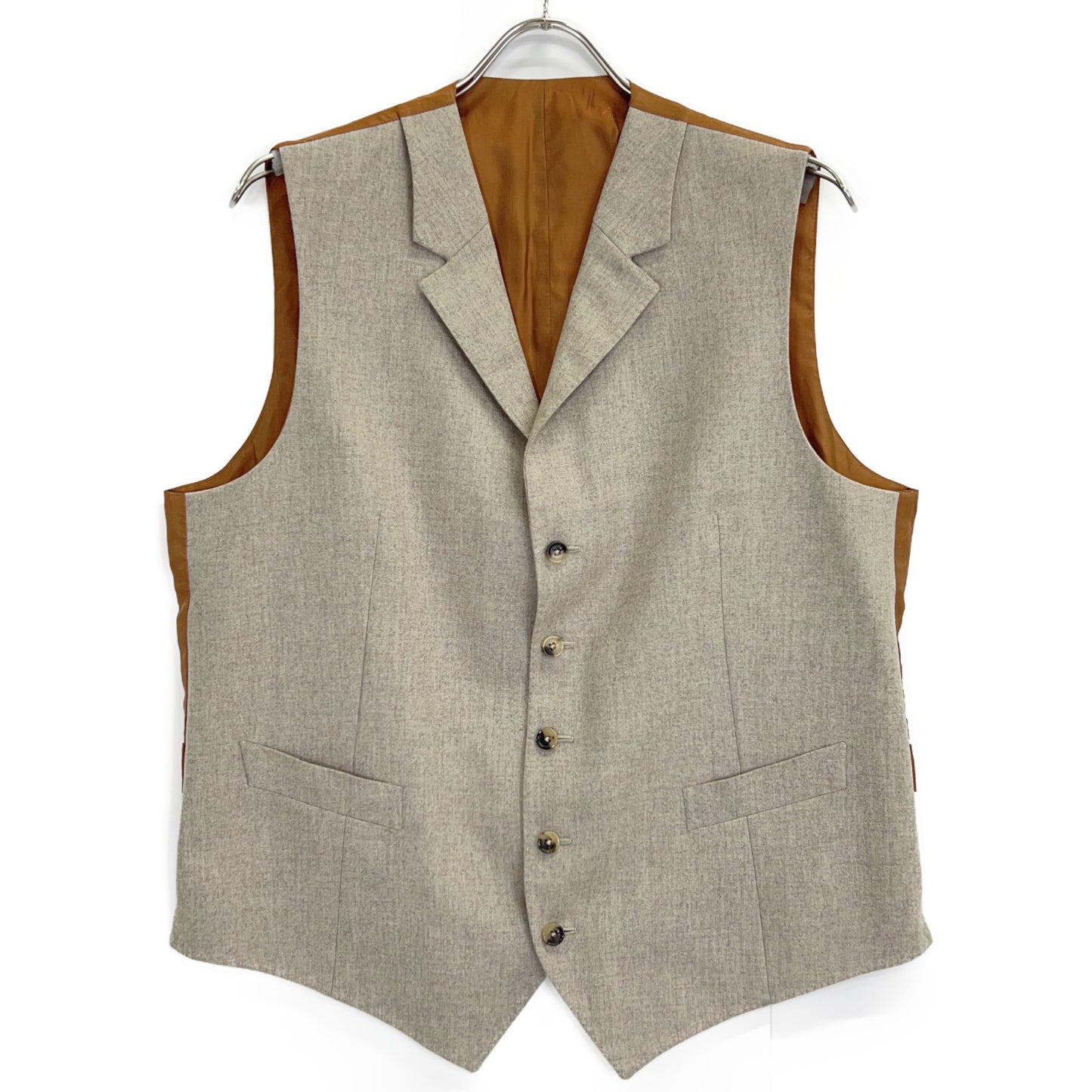 ISAIA 依萨亚 灰色 GT021I/000 100%羊毛 翻领 马甲 背心 52 男士