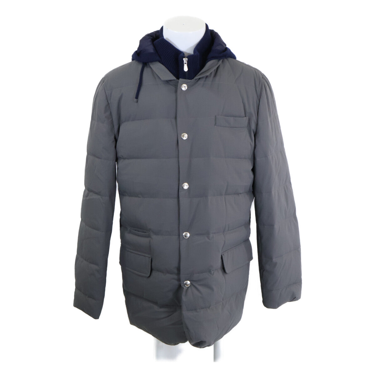 BRUNELLO CUCINELLI Brunello Cucinelli [Beautiful/Domestic Regular] LAK1548055 Wool/Cashmere/Silk Knit Hybrid Hooded Down Jacket L Men's