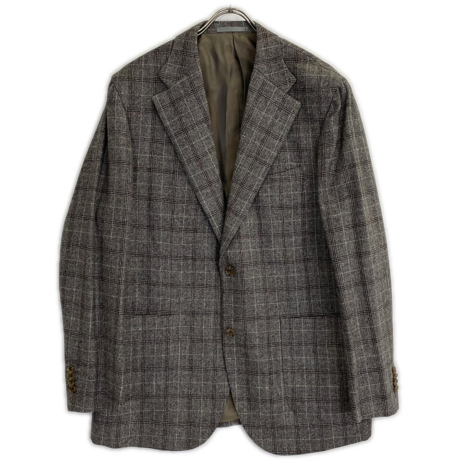 Sartoria Ypsilon サルトリアイプシロン グレーブラウン E.THOMAS生地 カシミヤ混ウール チェック 2B ジャケット ジャケット