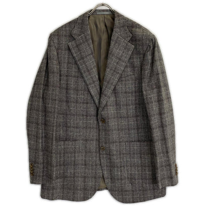 Sartoria Ypsilon サルトリアイプシロン グレーブラウン E.THOMAS生地 カシミヤ混ウール チェック 2B ジャケット ジャケット
