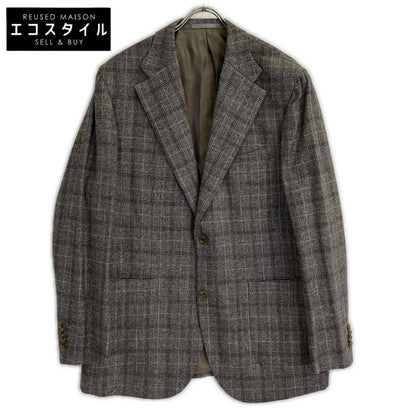 Sartoria Ypsilon サルトリアイプシロン グレーブラウン E.THOMAS生地 カシミヤ混ウール チェック 2B ジャケット ジャケット