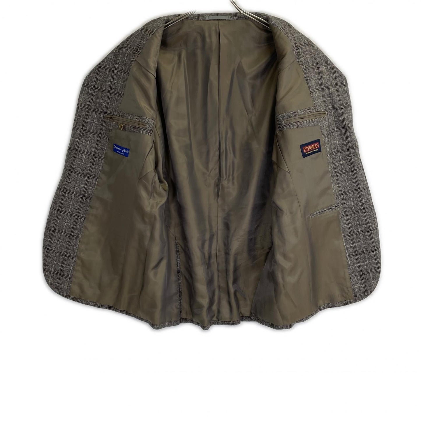 Sartoria Ypsilon サルトリアイプシロン グレーブラウン E.THOMAS生地 カシミヤ混ウール チェック 2B ジャケット ジャケット
