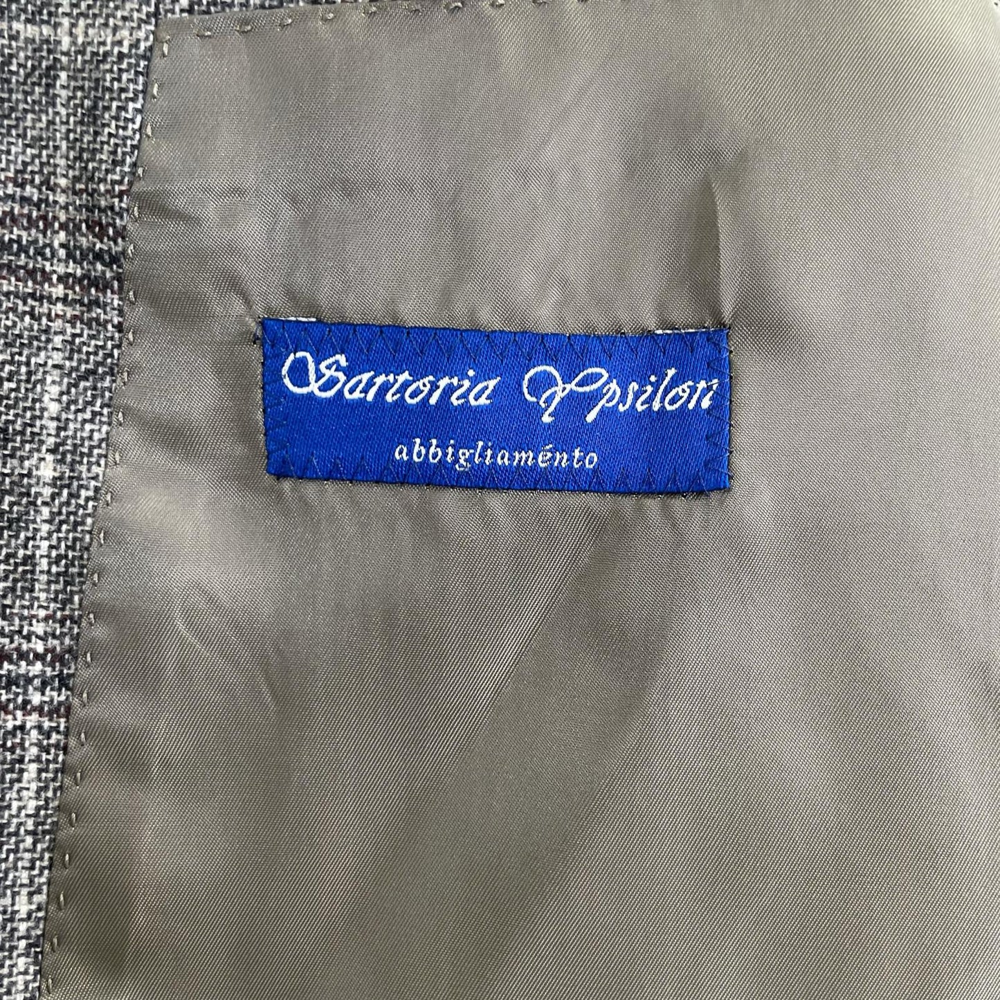 Sartoria Ypsilon サルトリアイプシロン グレーブラウン E.THOMAS生地 カシミヤ混ウール チェック 2B ジャケット ジャケット