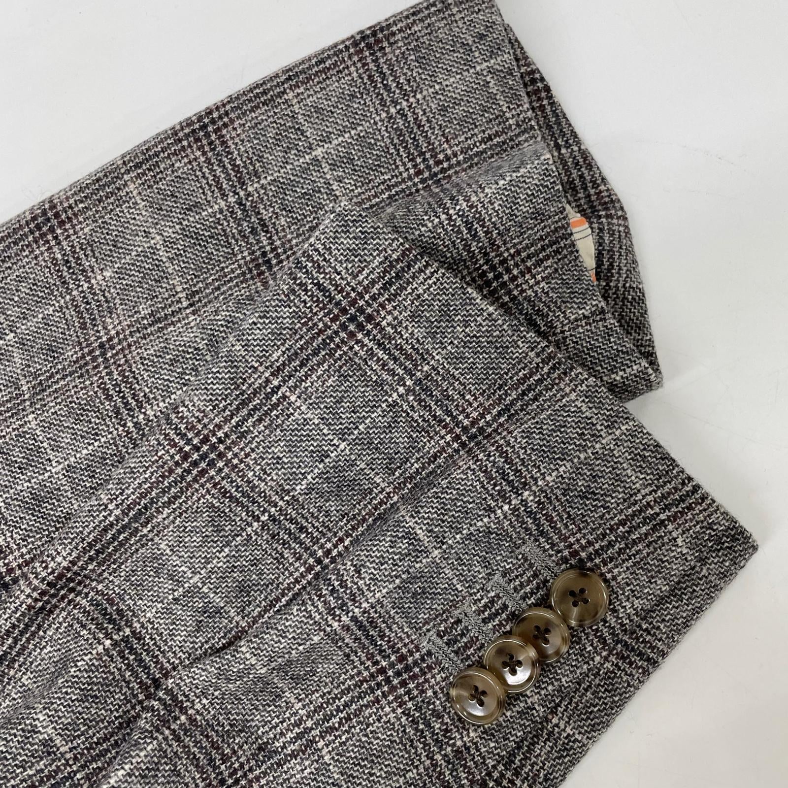 Sartoria Ypsilon サルトリアイプシロン グレーブラウン E.THOMAS生地 カシミヤ混ウール チェック 2B ジャケット ジャケット