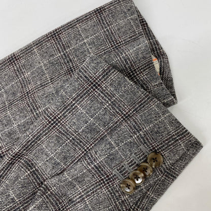 Sartoria Ypsilon サルトリアイプシロン グレーブラウン E.THOMAS生地 カシミヤ混ウール チェック 2B ジャケット ジャケット