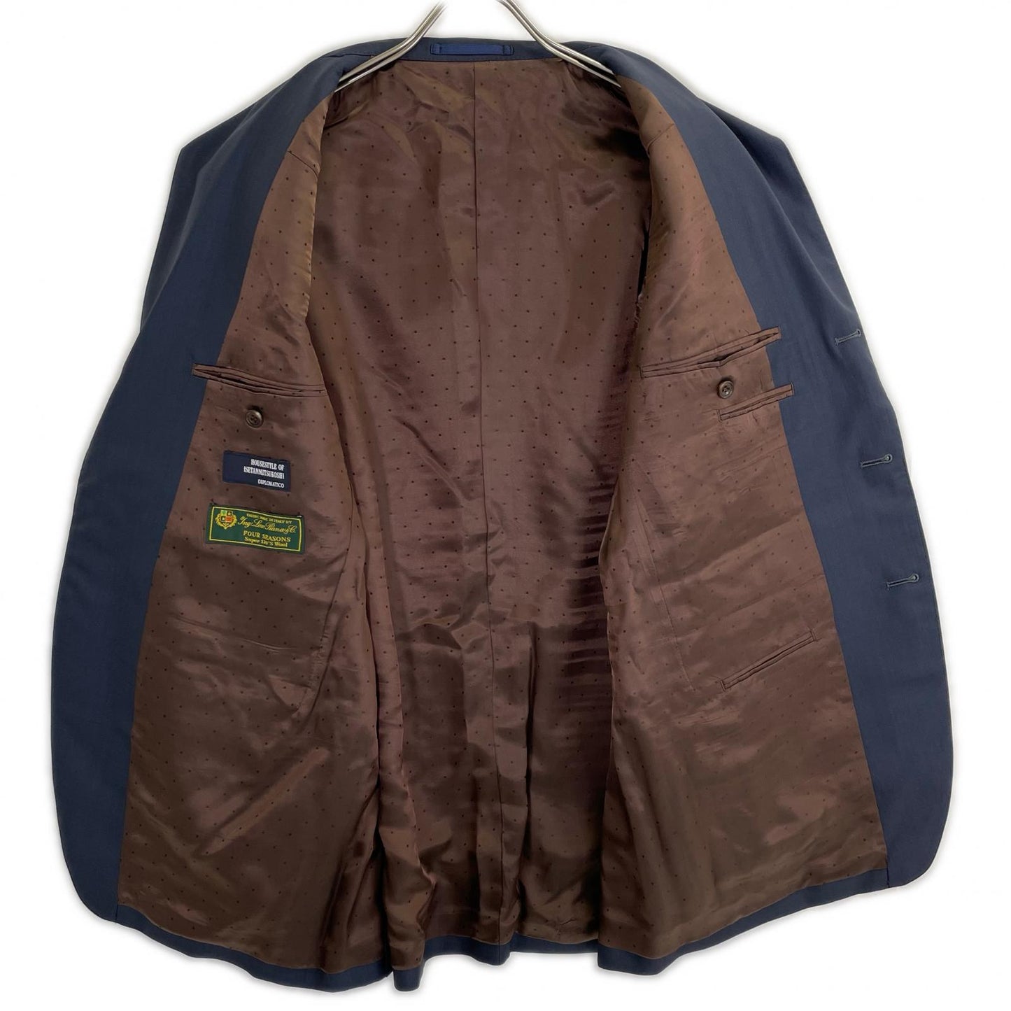 伊势丹三越品牌风格 藏青色 Loro Piana面料 FOUR SEASONS 单排扣西服 西服套装