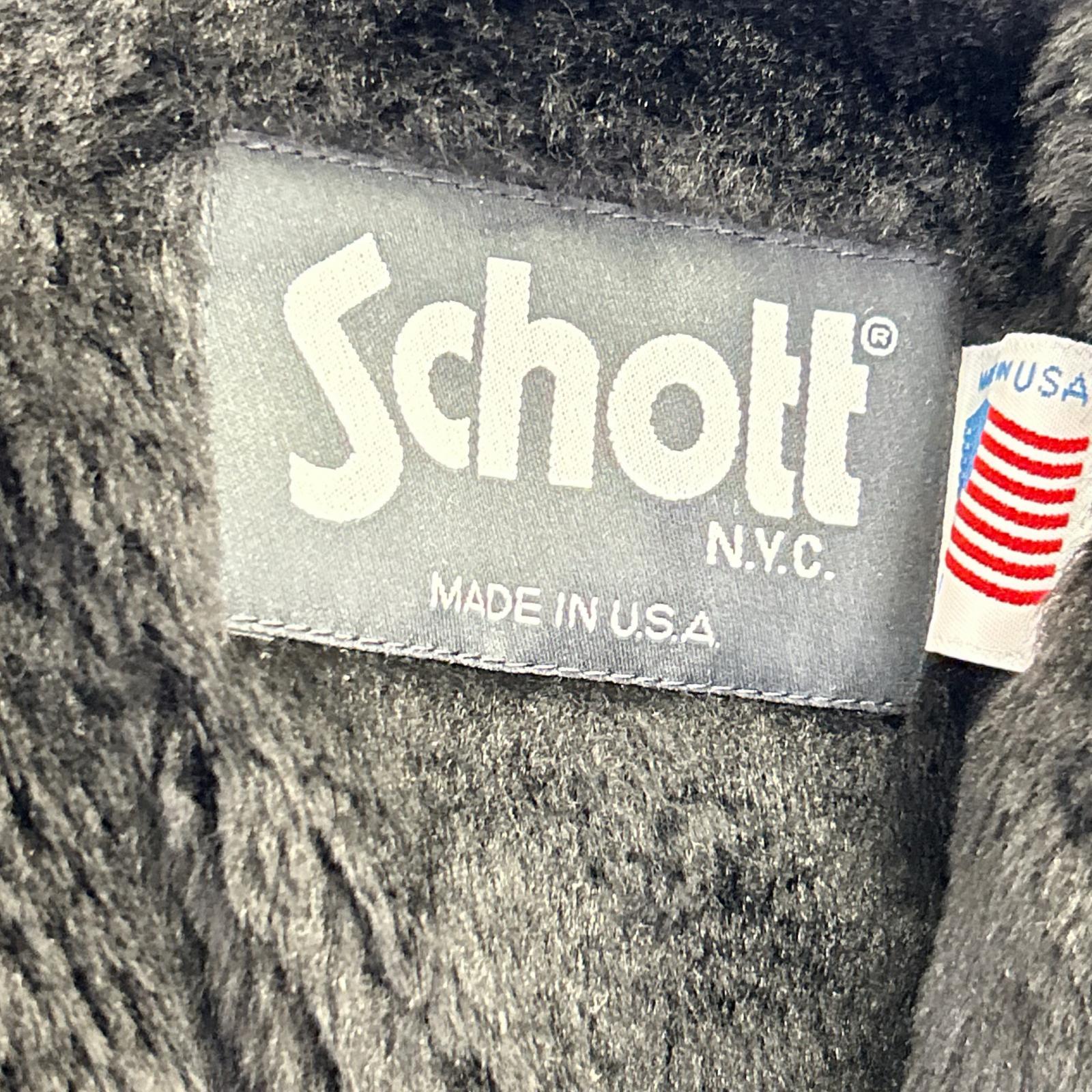SCHOTT 肖特 641 黑色 带内衬 单排扣机车夹克 夹克 42 男式