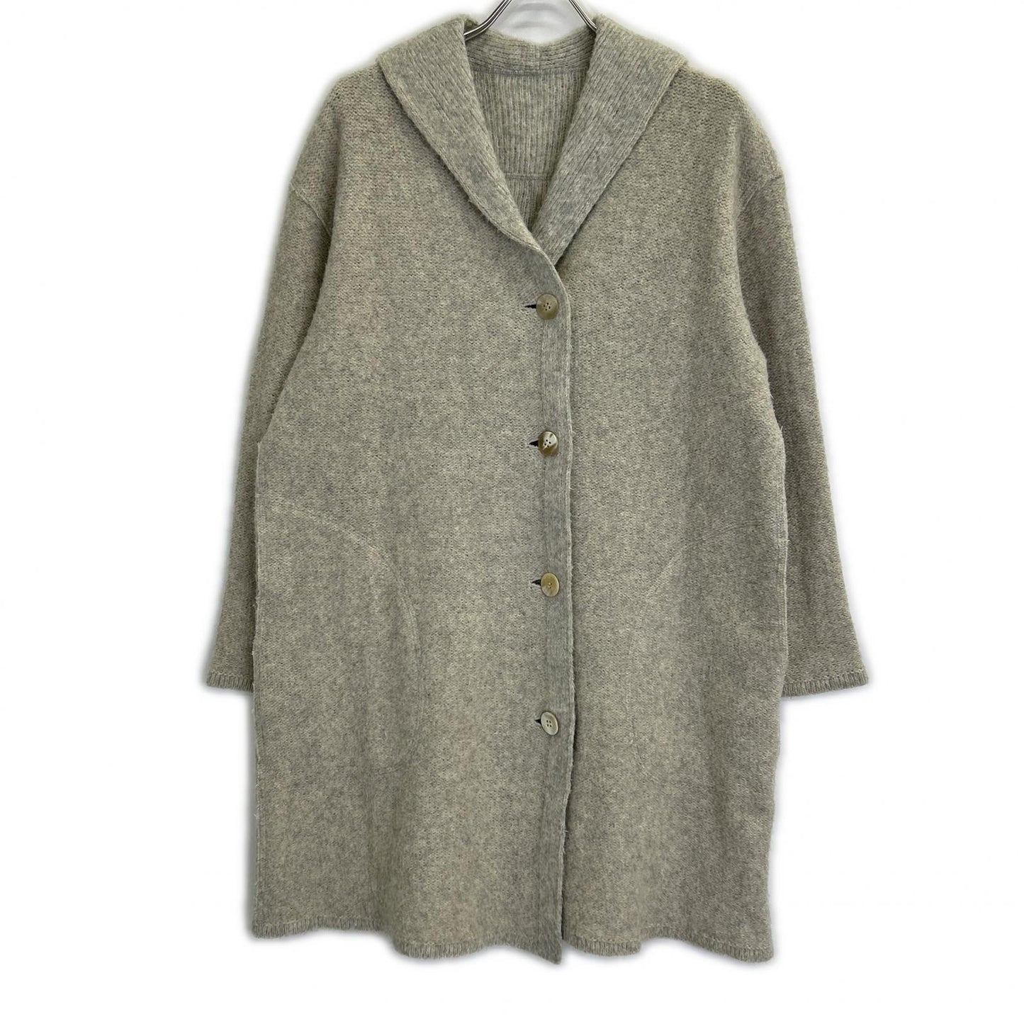 HaaT ISSEY MIYAKE 心形 三宅一生 灰色 羊毛 青果领 大衣 外套 2 女士