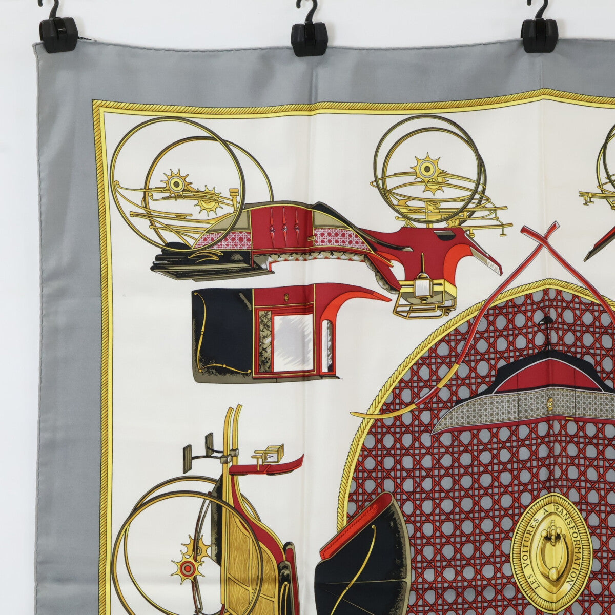 HERMES エルメス LES VOITURES A TRANSFORMATION 折畳式幌の馬車 カレ90 シルク スカーフ