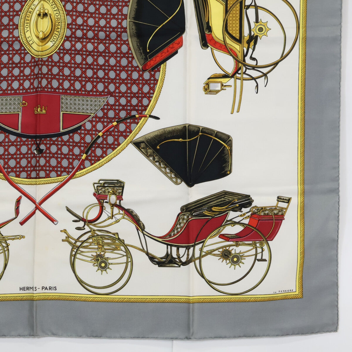 HERMES エルメス LES VOITURES A TRANSFORMATION 折畳式幌の馬車 カレ90 シルク スカーフ