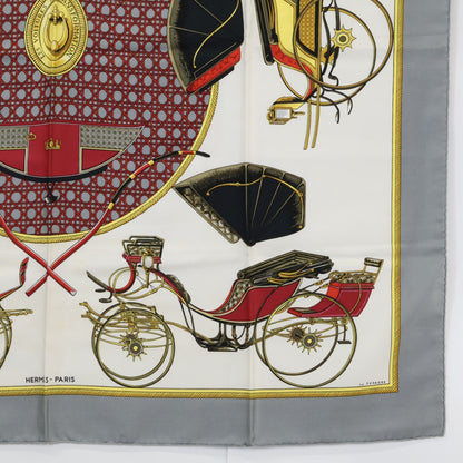 HERMES エルメス LES VOITURES A TRANSFORMATION 折畳式幌の馬車 カレ90 シルク スカーフ