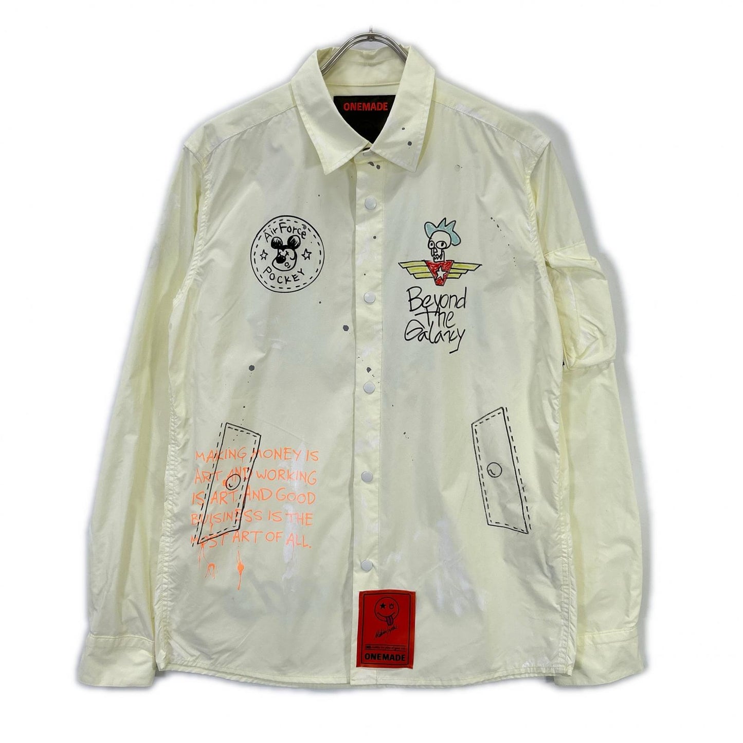 YELLOW HANDMADE DESIGN SHIRT BLOUSON Tops M Men's