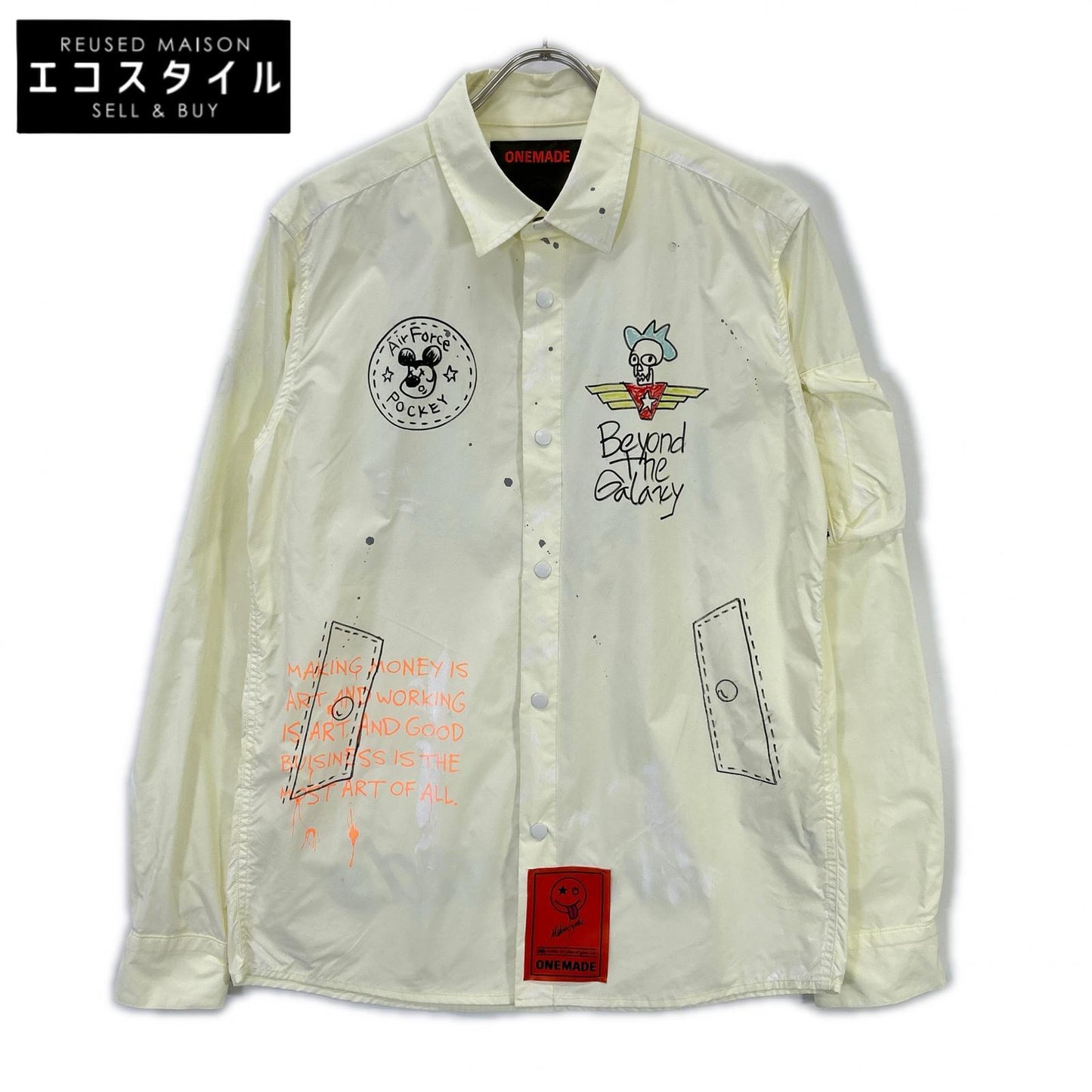 YELLOW HANDMADE DESIGN SHIRT BLOUSON Tops M Men's