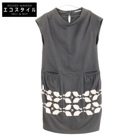 mina perhonen mina perhonen [Beautiful Condition] qs3836 four birds Bird Embroidery Sleeveless Dress