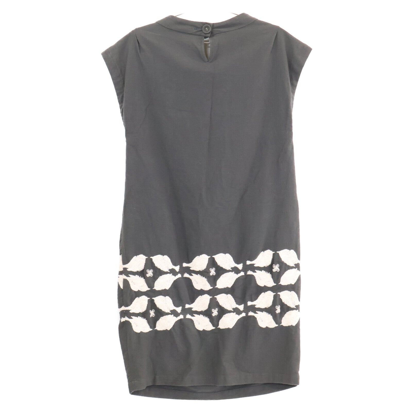 mina perhonen mina perhonen [Beautiful Condition] qs3836 four birds Bird Embroidery Sleeveless Dress